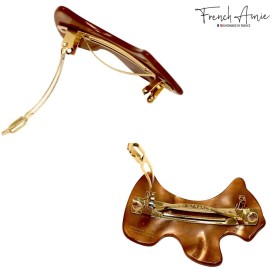 French Amie Scottish Dog Puppy Brown Small 2 Celluloid Handmade Automatic Hair Clip Barrette for Women and Girls, Made in France - (Brown Finish) French Amie Scottish Dog Puppy Brown Small 2 Celluloid Handmade Automatic Hair Clip Barrette for Women and Girls, Made in France - (Brown Finish)