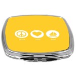 Rikki Knight Peace Love Boat Design Compact Mirror, Yellow, 2 Ounce