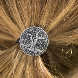 Ponytail Holder, Hair Accessory, Women\'s Hair Tie, Tree of Life, Handcrafted in the USA by Oberon Design