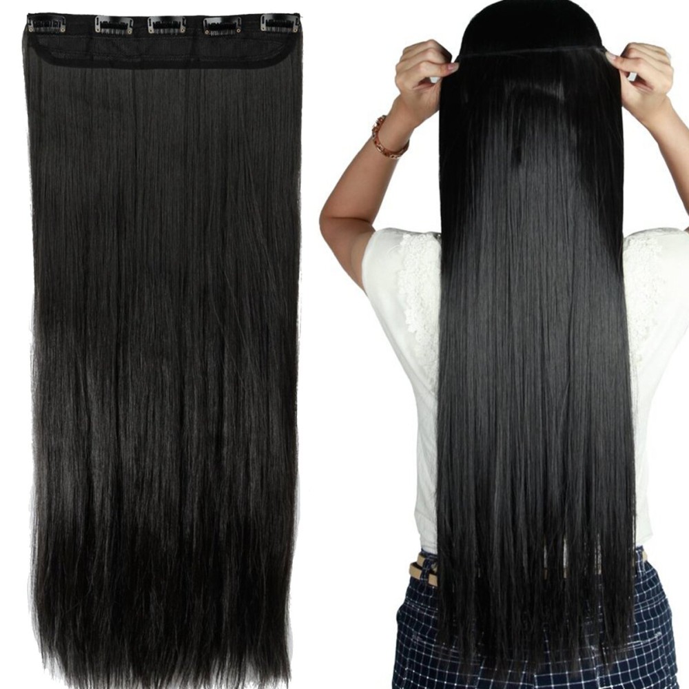 S-noilite Elegant 30(76cm) Longest Straight Natural Black 3/4 Full Head One Piece 5 Clips Clip in Hair Extensions S-noilite Elegant 30(76cm) Longest Straight Natural Black 3/4 Full Head One Piece 5 Clips Clip in Hair Extensions