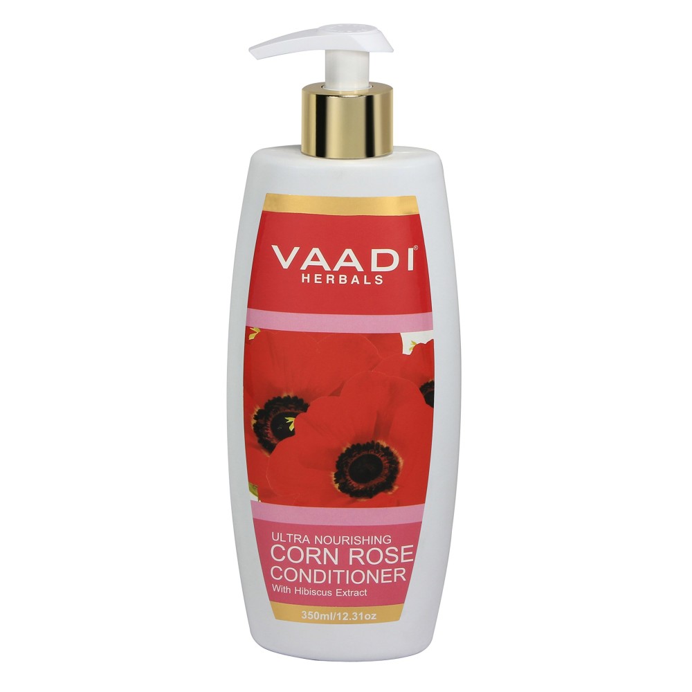Ultra Nourishing Conditioner - Corn Rose Conditioner with Hibiscus Extract - Herbal Conditioner - Sulfate Free - Scalp Therapy - Moisture Therapy - ALL Natural - 350 ml - 11.8 Ounces - Vaadi Herbals