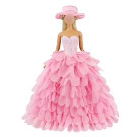 BARWA Princess Evening Party Clothes Wears Dress with Hat Outfit Set for 11.5 inch Doll