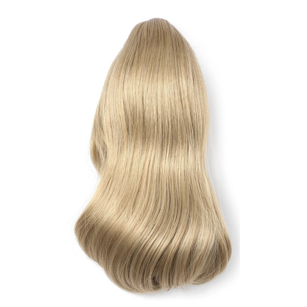 Onedor 15 Synthetic Fiber Curly Ponytail Hair Extension hairpiece with Clip-in Jaw Clips, Dual-Use Hair Extensions (24-Light Blonde)