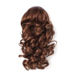 Onedor 12 Synthetic Fiber Natural Textured Curly Ponytail Clip In/On Hair Extension Hairpiece (30 - Reddish Brown)