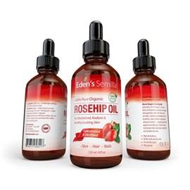100% Pure Rosehip Oil - 4 OZ - Certified ORGANIC - Cold pressed & unrefined - NON Greasy HIGH absorbency - Use daily - nourishes, hydrates and visibly reduces fine lines, scars, stretch marks and skin