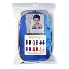 EmaxDesign Wigs 28 inch Wavy Curly Cosplay Wig With Wig Cap and Comb (Dark Blue)