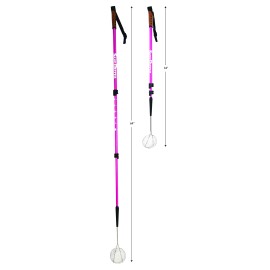 Sand Dipper Full Size Beach Scoop Shovel & Sifter Tool for Beachcombing - Adjustable Sea Glass, Shell, Shark Tooth Sifter for the Beach - Can Be Used as a Walking or Hiking Stick Too - Pink, 4 Basket