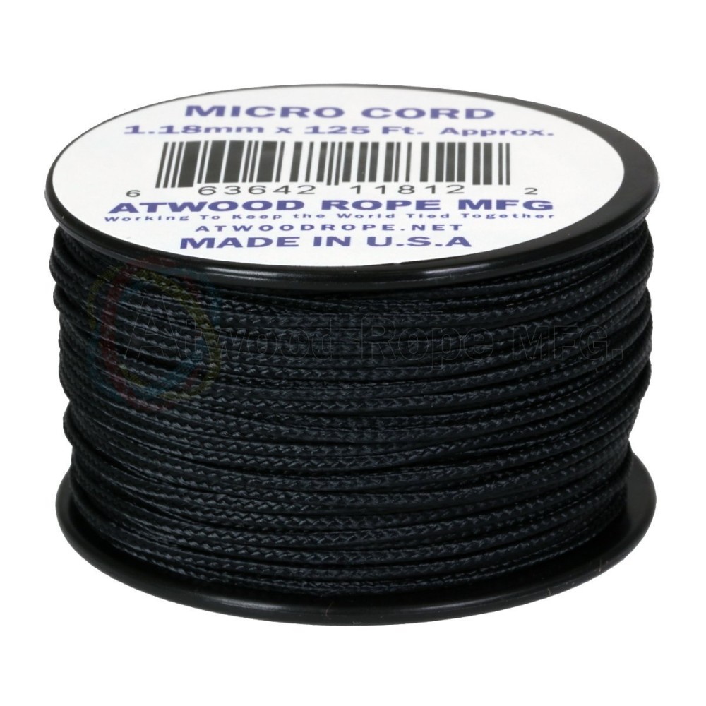Atwood Rope MFG 1.18mm x 125\' Micro Cord, Black