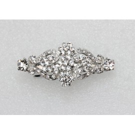 Faship Clear Rhinestone Crystal Floral Double Hearts Hair Barrette Clip Faship Clear Rhinestone Crystal Floral Double Hearts Hair Barrette Clip
