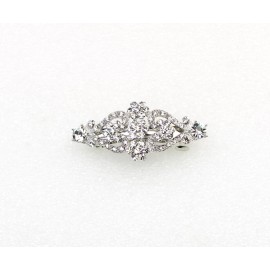 Faship Clear Rhinestone Crystal Floral Double Hearts Hair Barrette Clip Faship Clear Rhinestone Crystal Floral Double Hearts Hair Barrette Clip