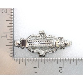 Faship Clear Rhinestone Crystal Floral Double Hearts Hair Barrette Clip Faship Clear Rhinestone Crystal Floral Double Hearts Hair Barrette Clip