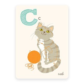 Sea Urchin Studio ABC Wall Art for Kids, C/Cat by Sea Urchin Studio