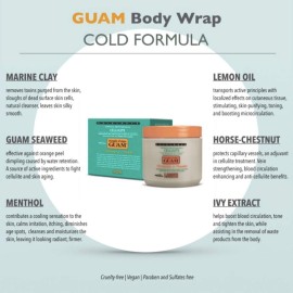 Guam Anti-cellulite Mud COLD FORMULA, Seaweed Body Wrap for Cellulite, Skin Tightening Clay Against Water Retention and Leg Swelling, Lymphatic Drainage | Cellulite-Removal Treatment (2.2 LB)