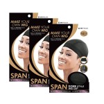 (3 Pack) Qfitt - Spandex Dome Style Ultra Stretch Wig Cap 5017