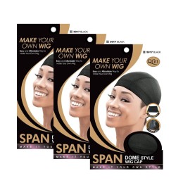 (3 Pack) Qfitt - Spandex Dome Style Ultra Stretch Wig Cap 5017