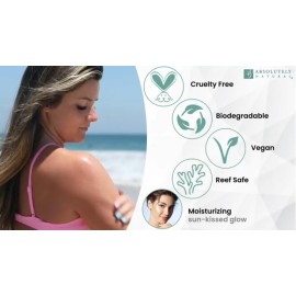 Absolutely Natural - Organic Tanning Oil Outdoor Tanning Enhancer - Spa Quality & Reef Safe with Rose Hips & Aloe - Suntan Lotion with Bronzer for Massages - Made in USA 6oz Absolutely Natural - Organic Tanning Oil Outdoor Tanning Enhancer - Spa Quality & Reef Safe with Rose Hips & Aloe - Suntan Lotion with Bronzer for Massages - Made in USA 6oz