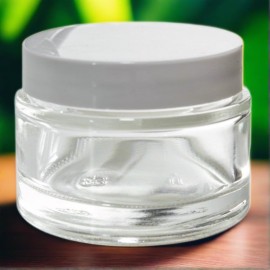 2 oz Clear Glass Thick Wall Balm Jars with White Foam Lined Smooth Lids (6 pack) 2 oz Clear Glass Thick Wall Balm Jars with White Foam Lined Smooth Lids (6 pack)