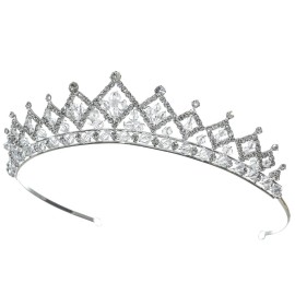 SAMKY Crystal Wedding Tiara Bridal Headpiece for Brides Hair Accessories for Woman