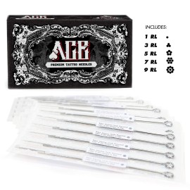 ACE Needles Tattoo Needles Kit 50 Mixed Assorted Sterile Tattoo Needles 6 Sizes - Round Liner 1 3 5 7 9 11 RL