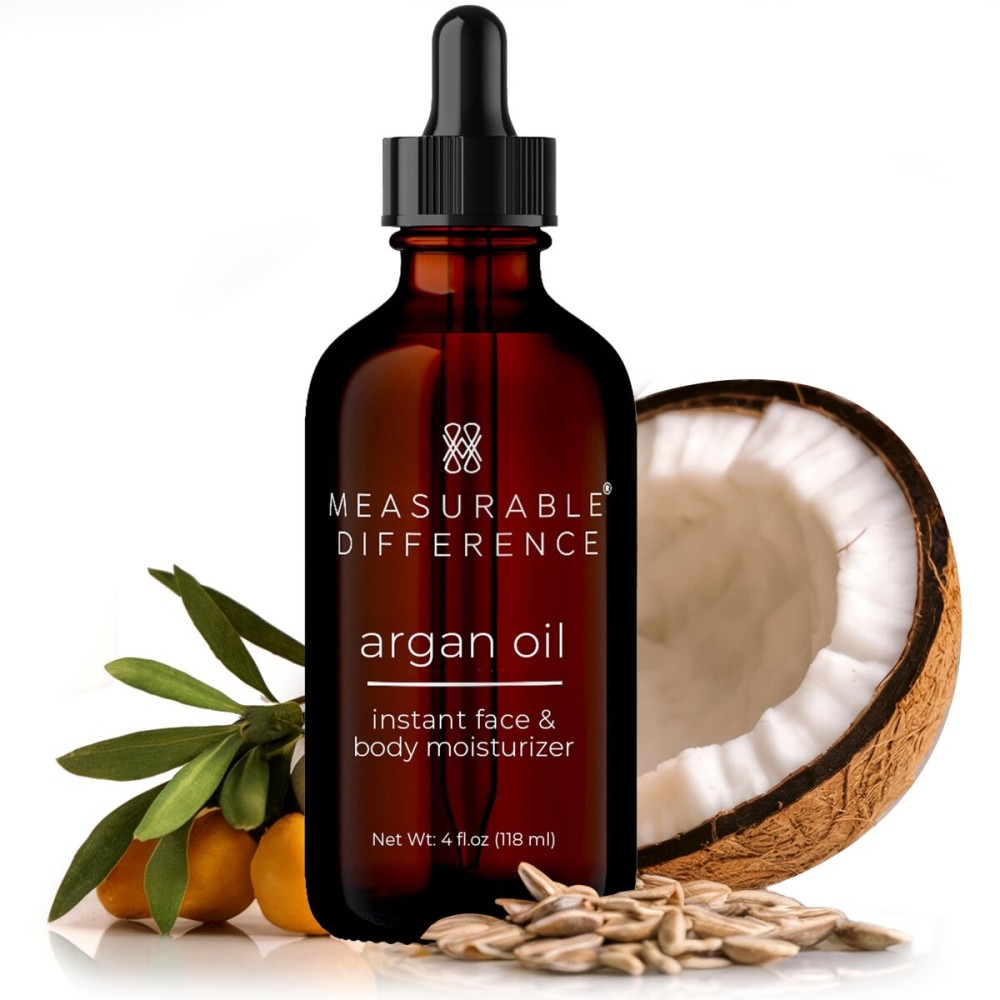 Measurable Difference Argan Oil Face Instant Face & Body Moisturizer, 4oz - Daily Nourishment & Hydration for All Skin Types