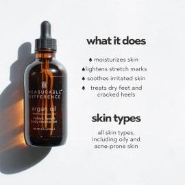 Measurable Difference Argan Oil Face Instant Face & Body Moisturizer, 4oz - Daily Nourishment & Hydration for All Skin Types