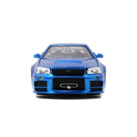 Jada Toys Fast & Furious 1:24 Brian\'s 2002 Nissan Skyline GT-R R34 a Die-cast Car, Toys for Kids and Adults, Blue (97173)