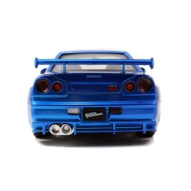 Jada Toys Fast & Furious 1:24 Brian\'s 2002 Nissan Skyline GT-R R34 a Die-cast Car, Toys for Kids and Adults, Blue (97173)