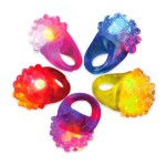 Novelty Place Party Stars Flashing LED Bumpy Jelly Ring Light-Up Toys (12 Pack)