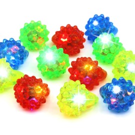 Novelty Place Party Stars Flashing LED Bumpy Jelly Ring Light-Up Toys (12 Pack)