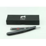GBS Carbon Steel 5/8 Straight Razor with Imitation Carbon Fiber Checkered Pattern Scales