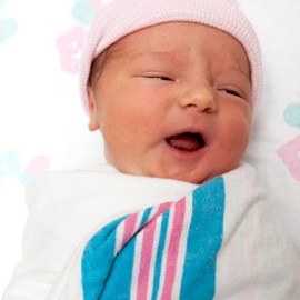 Linteum Textile (3-Pack, 30x40 in) Receiving Hospital Baby Blankets, Cotton Blanket, Burp Cloths Newborn Essentials, Swaddle Baby Girl Gifts 100% Cotton, Classic White w/Blue & Pink