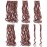 SWACC Women 20 Inches Curly Full Head 7 Separate Pieces Heat Resistance Synthetic Hair Clip in Hair Extensions (Dark Auburn-33)