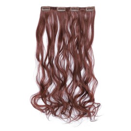 SWACC Women 20 Inches Curly Full Head 7 Separate Pieces Heat Resistance Synthetic Hair Clip in Hair Extensions (Dark Auburn-33) SWACC Women 20 Inches Curly Full Head 7 Separate Pieces Heat Resistance Synthetic Hair Clip in Hair Extensions (Dark Auburn-33)