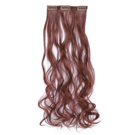 SWACC Women 20 Inches Curly Full Head 7 Separate Pieces Heat Resistance Synthetic Hair Clip in Hair Extensions (Dark Auburn-33) SWACC Women 20 Inches Curly Full Head 7 Separate Pieces Heat Resistance Synthetic Hair Clip in Hair Extensions (Dark Auburn-33)