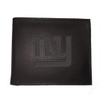 Team Sports America NFL New York Giants Black Black Wallet | Bi-Fold | Officially Licensed Stamped Logo | Made of Leather | Money and Card Organizer | Gift Box Included