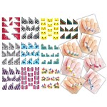 Nail Art Water Transfer Decals Tip & Corner Cover 10 Sheets