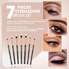 Eye Makeup Brushes Eyeshadow Brush Set - 7pcs Soft Synthetic Eyeshadow Blending Brush Kit - For Blending Eyeshadow, Eyeliner, Crease, Eyebrow - Long Lasting, Apply Better, Flawless Look Makeup Eye Makeup Brushes Eyeshadow Brush Set - 7pcs Soft Synthetic Eyeshadow Blending Brush Kit - For Blending Eyeshadow, Eyeliner, Crease, Eyebrow - Long Lasting, Apply Better, Flawless Look Makeup