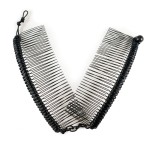 HairZing Stretchy Banana Hair Clip - Sturdy Hold, No Damage, Creases or Pain (Satin Cord) (Black, Large)