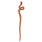 Mary Crafts Wooden Brown Snake Hair Pin, Hair Stick, Hair Fork, Hair Accessory Handmade 6.9