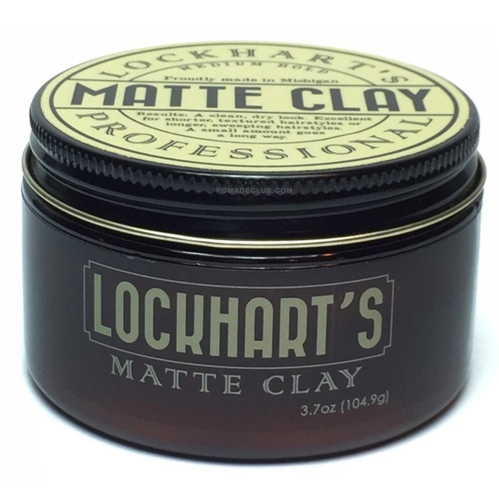 Lockhart\'s Authentic Handcrafted Professional Matte Clay, Medium/Firm Hold, Matte Shine, 3.4 oz