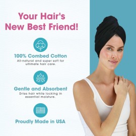 Hair RePear Anti Frizz Premium Cotton Hair Towel Wrap, Wet Hair Towel Wrap for Women, Plop Scrunch Curly, Wavy, Straight Hair (Black, 29 x 45) Hair RePear Anti Frizz Premium Cotton Hair Towel Wrap, Wet Hair Towel Wrap for Women, Plop Scrunch Curly, Wavy, Straight Hair (Black, 29 x 45)