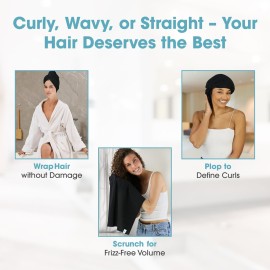 Hair RePear Anti Frizz Premium Cotton Hair Towel Wrap, Wet Hair Towel Wrap for Women, Plop Scrunch Curly, Wavy, Straight Hair (Black, 29 x 45) Hair RePear Anti Frizz Premium Cotton Hair Towel Wrap, Wet Hair Towel Wrap for Women, Plop Scrunch Curly, Wavy, Straight Hair (Black, 29 x 45)