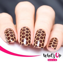 Whats Up Nails - Honeycomb Nail Vinyl Stencils for Nail Art Design (2 Sheets, 24 Stencils Total)