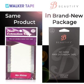 Beautify No Shine Hair Extension Tape Tabs - Double Sided Replacement Tape for Hair Extensions, 120 Tabs per Pack - Shine-Free Hold Beautify No Shine Hair Extension Tape Tabs - Double Sided Replacement Tape for Hair Extensions, 120 Tabs per Pack - Shine-Free Hold
