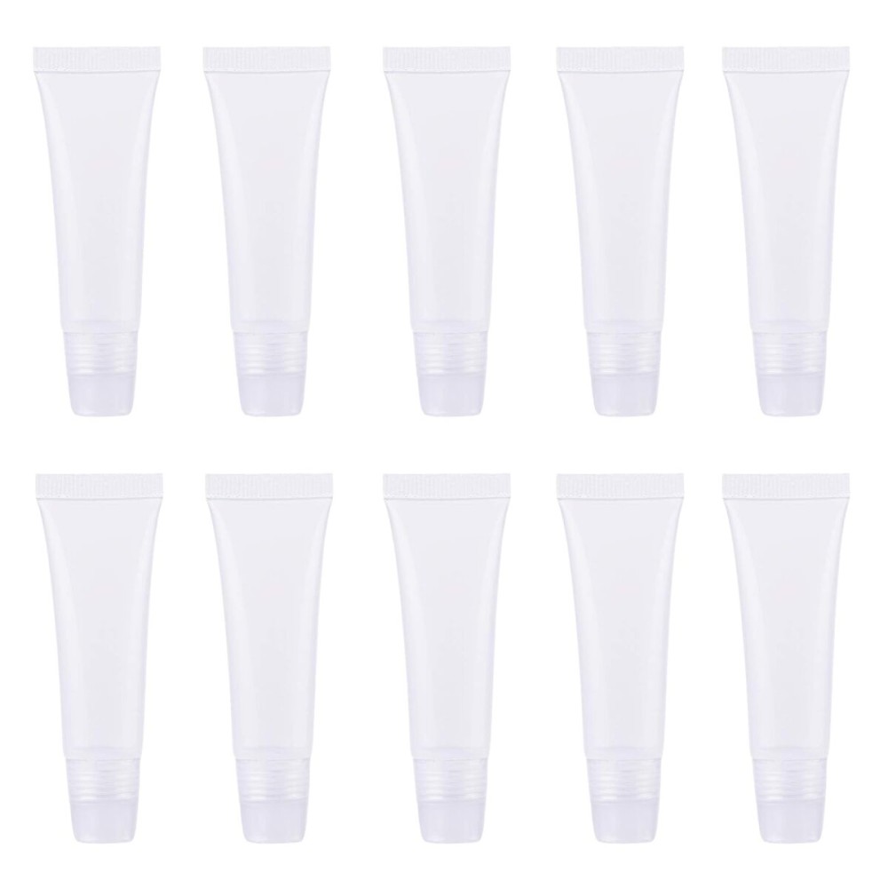 Wowlife 8ml Mini Clear Empty Lip Gloss Balm Container Soft Tubes Makeup Box (30 Pcs)
