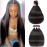 Beauty Forever Hair Brazilian Virgin Straight Hair 3 Bundles 100% Unprocessed Human Hair Weave Extensions Natural Color Can Be Dyed and Bleached (16 18 20)