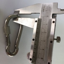 Stainless Steel 316 Carabiner Spring Heavy Duty Snap Hook with Screw Lock - 1/4 Inch Silver-2 Pack