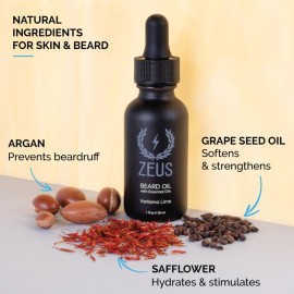 ZEUS Natural Beard Oil, Premium Conditioning Beard Oil to Soften Beard & Mustache - MADE IN USA (Sandalwood) 1 oz. ZEUS Natural Beard Oil, Premium Conditioning Beard Oil to Soften Beard & Mustache - MADE IN USA (Sandalwood) 1 oz.
