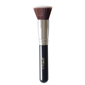 Flat Top Kabuki Foundation Brush for Face Makeup - Perfect for Blending Liquid,Cream & Mineral Cosmetics or Translucent Powder - Premium Quality Bristles!(Black)