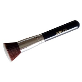 Flat Top Kabuki Foundation Brush for Face Makeup - Perfect for Blending Liquid,Cream & Mineral Cosmetics or Translucent Powder - Premium Quality Bristles!(Black)